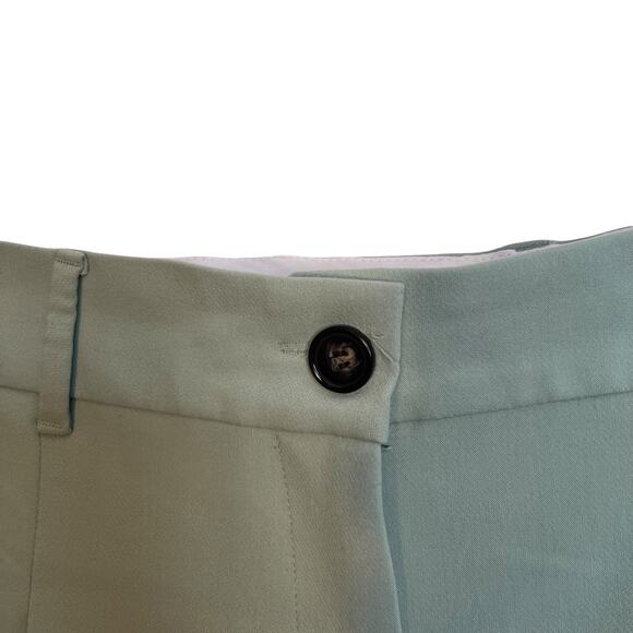 Zara Pleated Trouser Shorts Sage Green Tailored Preppy Old Money Coastal Size M - Picture 4 of 9